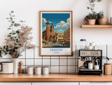 Krakow Poland Print, St Mary’s Basilica Wall Art with Border, Main Market Square Poster, Polish Travel Print, Krakow Gift