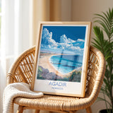 Agadir Travel Print Wall Art, Travel Poster of Agadir, Agadir Art Lovers Gift, Morocco Wall Art NQ Media Designs