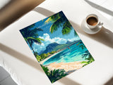 Mauritius Travel Poster, Travel Print of Mauritius, Indian Ocean Island Art, Mauritius Wall Art Gift, NQ Media Designs