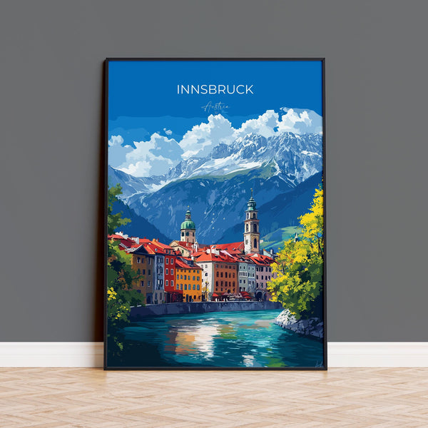 Innsbruck Wall Art Travel Print, Travel Poster of Innsbruck, City Poster, Innsbruck Art Gift, Austria Art Travel Lovers Gift