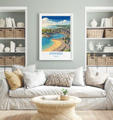 Swansea Print, Mumbles Wall Art with Border, Welsh Coast Poster, Wales Travel Print, Swansea Gift Print