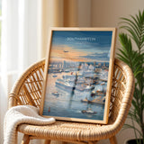Southampton Port Travel Print, Southampton Docks Wall Art, Cruise Ship Harbour Poster, Historic Port Illustration, UK Coastal Decor