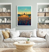 Glastonbury Travel Poster, Travel Print of Glastonbury, Somerset, England, Glastonbury Art, Festival Art Gift, Somerset Wall Art Print NQ Media Designs