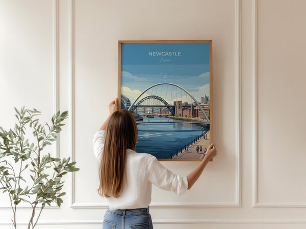 Tyne Millennium Bridge Sage Newcastle Tela Banchina Stampa