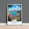 Falmouth Travel Print, Travel Poster of Falmouth, England, Cornwall Art, Falmouth Art Lovers Gift, Wall Art Print NQ Media Designs