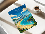 Busan Travel Poster, South Korea Wall Art, Haeundae Beach Print, Coastal Skyline Poster, Busan Gift