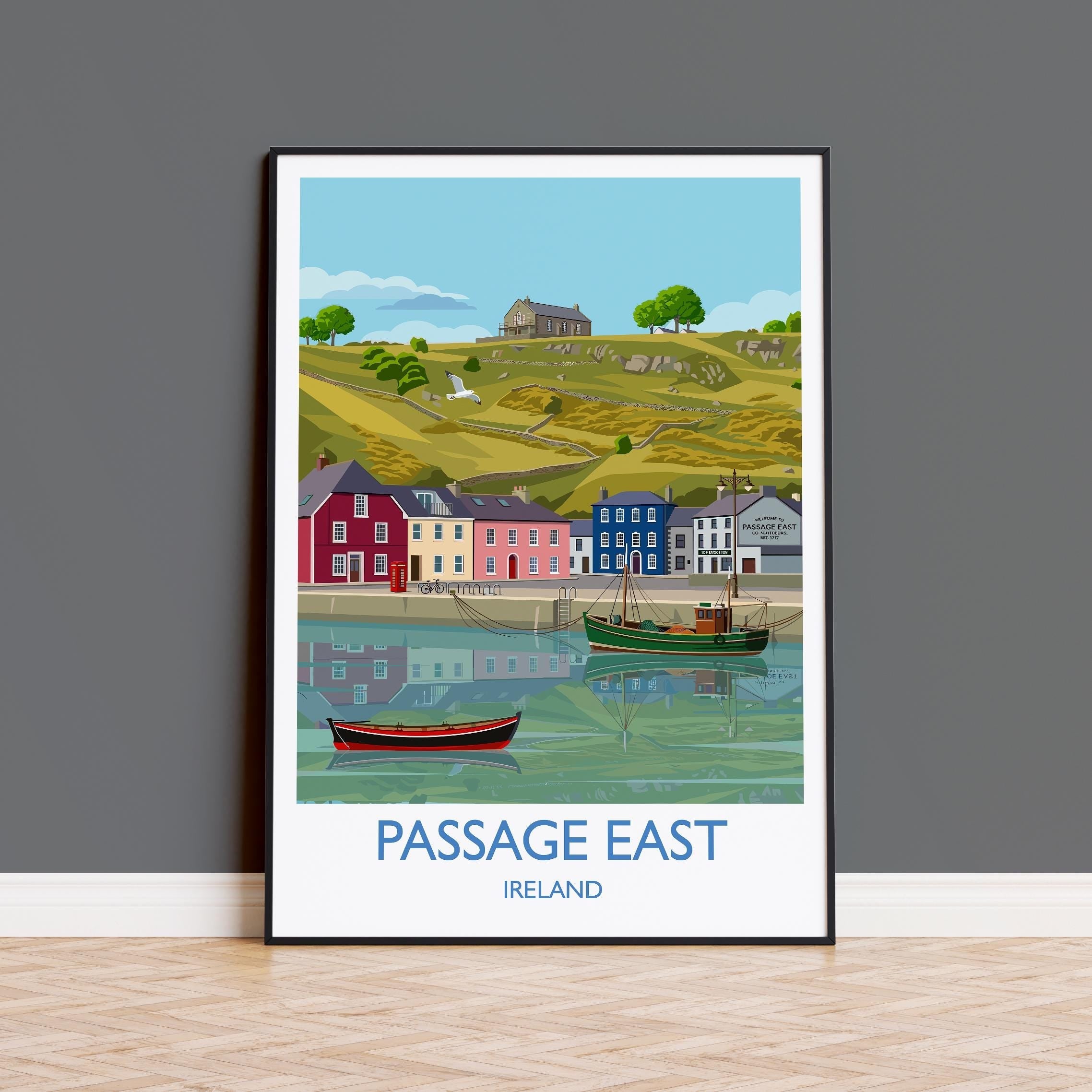 Passage East Poster, Travel Print of Passage East, County Waterford, Ireland Coast, Travel Wall Art Gift NQ Media Designs