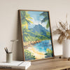 Mo'orea Travel Print Wall Art, Travel Poster of Mo'orea, French Polynesia, South Pacific Islands Art Lovers Gift