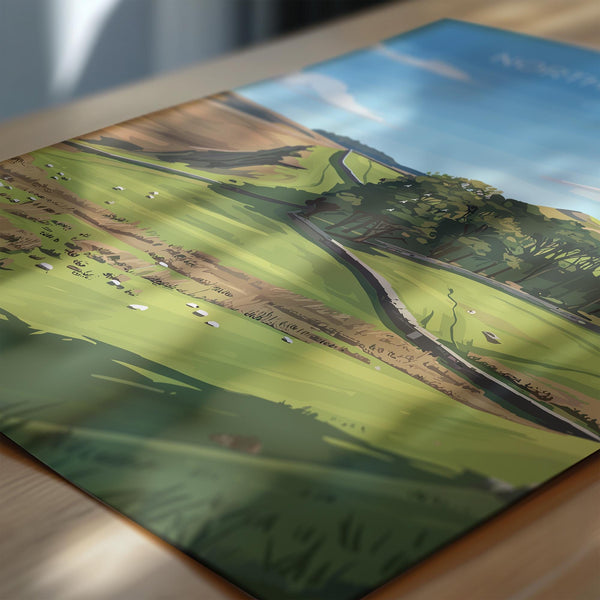 Northumberland Travel Poster, Travel Print of Northumberland Countryside, Hadrians Wall, England, Housesteads Fort Art, Wall Art Print