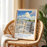 Grassington Print, Yorkshire Dales Wall Art with Border, North Yorkshire Poster, England Travel Print, Grassington Gift