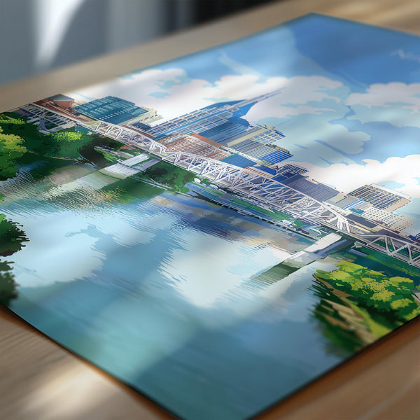 Nashville Travel Poster Wall Art, Travel Print of Nashville, Nashville Art Lovers Gift, Tennessee USA Art Gift
