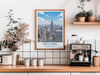 New York City Art Print, Manhattan Skyline View, Empire State, Travel Poster