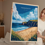 Trebarwith Travel Poster, Travel Print of Trebarwith, England, Cornwall Art, Trebarwith Art Lovers Gift, Wall Art Print NQ Media Designs