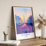 Reykjavik Poster Wall Art, Reykjavik Travel Print, Iceland Wall Art, Reykjavik Art Lovers Gift, Iceland Gift NQ Media Designs