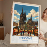 Cologne Christmas Travel Print | Cologne Cathedral, Germany Wall Art