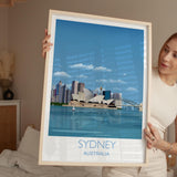 Sydney Travel Print, Travel Poster of Sydney, Sydney Harbour Bridge, Sydney Opera House, Australia Travel Art Lovers Gift NQ Media Designs