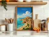 Cartagena Colombia Travel Print, Colourful Old Town Street Art, Cartagena Street Scene Poster, Caribbean Travel Wall Art, Vintage Style