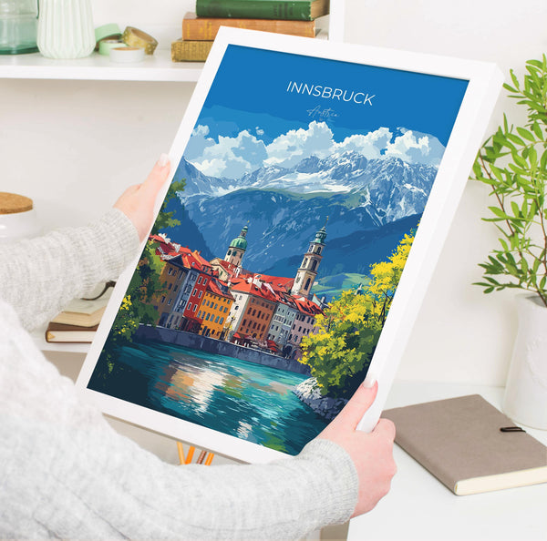 Innsbruck Wall Art Travel Print, Travel Poster of Innsbruck, City Poster, Innsbruck Art Gift, Austria Art Travel Lovers Gift