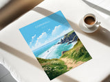 Cornwall Travel Print, Travel Poster of Cornwall, England, Cornwall Art, Cornwall Coast Gift, Wall Art Print NQ Media Designs