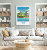 Truro Travel Print, Travel Poster of Truro, England, Cornwall Art, Truro Cathedral Art Lovers Gift, Wall Art Print NQ Media Designs