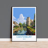 Canterbury Travel Print, Travel Poster of Canterbury, England, Canterbury Cathedral, Kent Art Lovers Gift, Wall Art Print NQ Media Designs