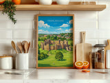 Framlingham Castle Poster, Suffolk Wall Art, Medieval Castle Print, English Travel Poster, Framlingham Gift