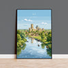 Ely Cathedral Travel Poster, Ely Cambridgeshire Wall Art, Historic England City Print, Gothic Cathedral Illustration, UK Decor, Ely Gift