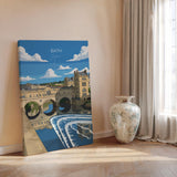 Bath Travel Print, Travel Poster of Bath, England, Cotswolds Art, English City Gift, Avon Wall Art Print NQ Media Designs