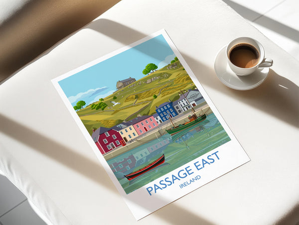Passage East Poster, Travel Print of Passage East, County Waterford, Ireland Coast, Travel Wall Art Gift