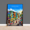 La Boca Buenos Aires Travel Poster, Caminito Wall Art, Colourful Argentina Print, Buenos Aires Illustration, Vintage Style South America