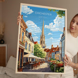 Chichester Travel Print Wall Art, West Sussex Travel Poster, English Countryside Art Gift, Wall Art Print NQ Media Designs