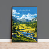 Yellowstone National Park Travel Print Wall Art, Travel Poster of Yellowstone, National Park Art Lovers Gift, Wyoming, USA, Wall Art Gift NQ Media Designs