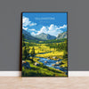 Yellowstone National Park Travel Print Wall Art, Travel Poster of Yellowstone, National Park Art Lovers Gift, Wyoming, USA, Wall Art Gift