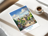 Cardiff Wales Travel Poster, Cardiff City Wall Art, Cardiff Castle Print, Welsh Capital Illustration, Vintage Style UK City, Wales Gift NQ Media Designs