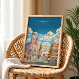 Krakow Poland Poster, St Mary’s Basilica Wall Art, Main Market Square Print, Polish Travel Poster, Krakow Gift