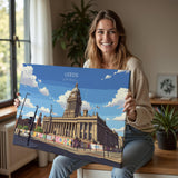 Leeds City Art Print, Leeds City Hall, West Yorkshire Landscape Poster, England UK City Travel Decor NQ Media Designs