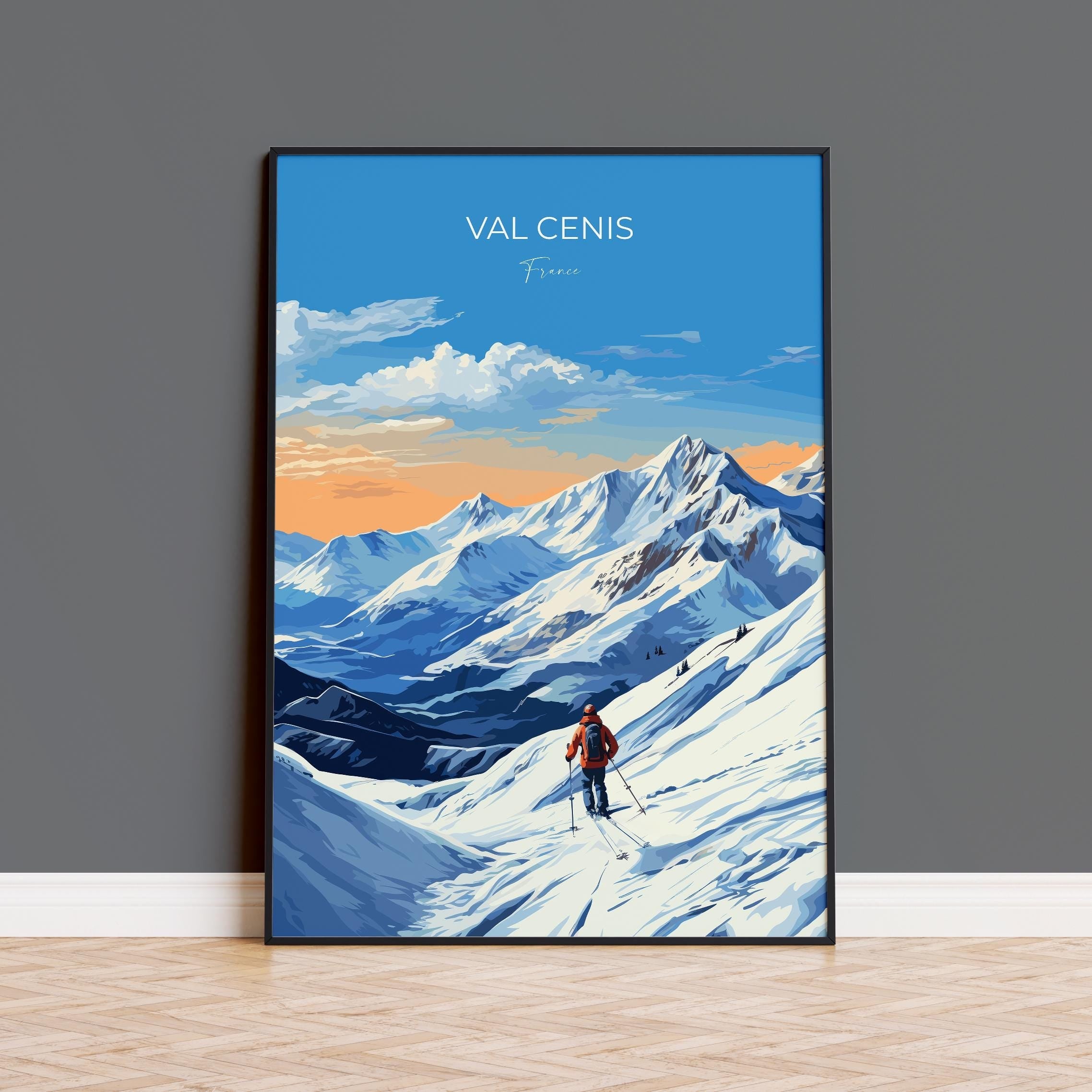 Val Cenis Wall Art Travel Print, Travel Poster of Val Cenis, Ski Poster, Val Cenis Art Gift, France Ski Art Travel Gift NQ Media Designs