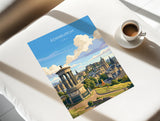 Calton Hill Edinburgh Poster, Edinburgh Skyline Wall Art, Scotland Travel Poster, National Monument Print, Edinburgh Gift