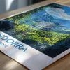 Andorra Travel Poster, Travel Print of Andorra, Europe, Andorra Wall Art Gift, Pyrenees Mountains Wall Decor Gift