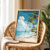 Zanzibar Travel Poster, Indian Ocean Island Art, Vibrant Wall Decor NQ Media Designs