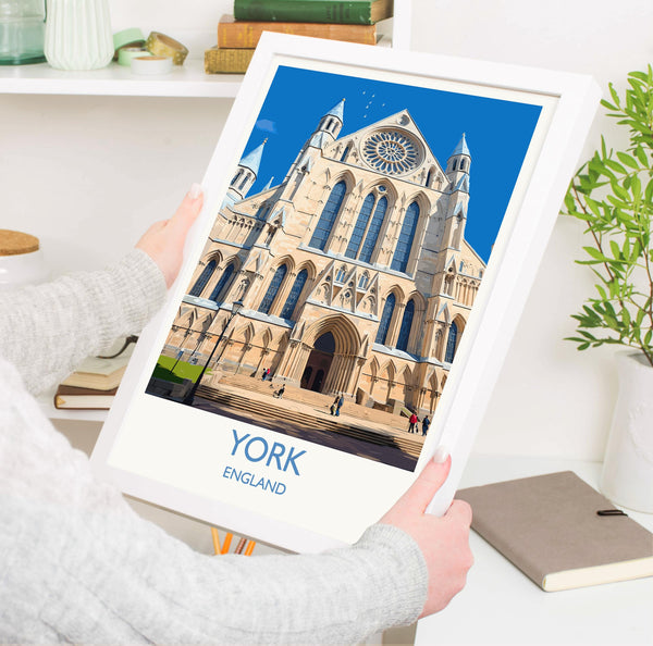 York Travel Poster Wall Art, City of York Travel Print, English Cities Art Gift, Wall Art Print