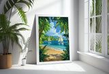 Cook Islands Travel Print Wall Art, Travel Poster of Cook Islands, South Pacific Islands Art Lovers Gift NQ Media Designs