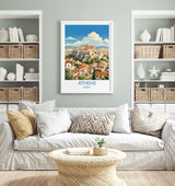Athens Greece Print, Acropolis Wall Art with Border, Parthenon Poster, Greece Travel Print, Athens Gift Print