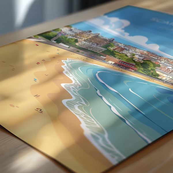 Scarborough Travel Print, Travel Poster of Scarborough, North Yorkshire Gift, England, Scarborough Gift, Wall Art Print