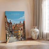 Rothenburg ob der Tauber Travel Poster, Medieval German Town Print, Bavaria Wall Art, Romantic Road Illustration, Germany Travel Decor NQ Media Designs