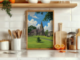 Edale Village, Peak District Travel Poster Wall Art, Travel Print of Peak District, Derbyshire, English Countryside NQ Media Designs