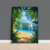 Cook Islands Travel Print Wall Art, Travel Poster of Cook Islands, South Pacific Islands Art Lovers Gift NQ Media Designs