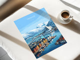 Tromsø Norway Poster, Northern Lights Wall Art, Arctic Cathedral Print, Norway Travel Poster, Tromsø Gift