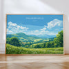 Malvern Hills Landscape Travel Poster Wall Art, Travel Print of Malvern Hills, Malvern Hills Art Lovers Gift, English Countryside