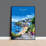 New Quay Travel Print Wall Art, New Quay Travel Poster, Wales, Ceredigion Welsh Art Gift, Wall Art Print NQ Media Designs